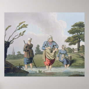 Poster Leech Finders, de l'engrave "Costume du Yorkshire"