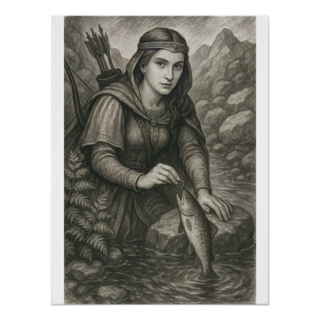 Poster Légende de Mathilde et de la truite d'Orval, Belgi (Devant)