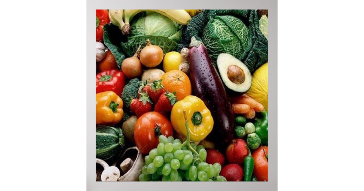 POSTER LÉGUMES FRUITS | Zazzle.fr
