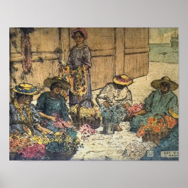 Poster 'Lei Day Hawaii' - Charles W. Bartlett (Devant)