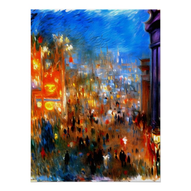 Poster Leicester Carré à Night, Londres (Devant)