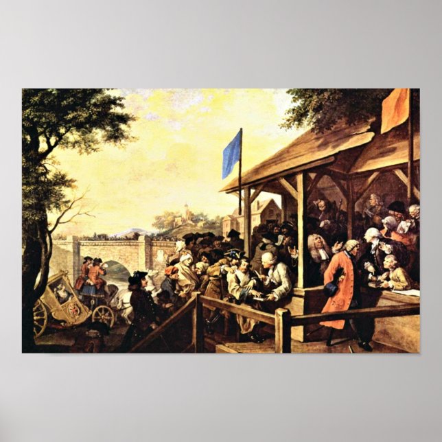 Poster L'Élection, Anglais," "Humours D'Une Élection" (Devant)