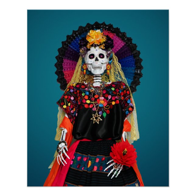 Poster L'élégante Catrina dans l'attrait traditionnel mex (Devant)