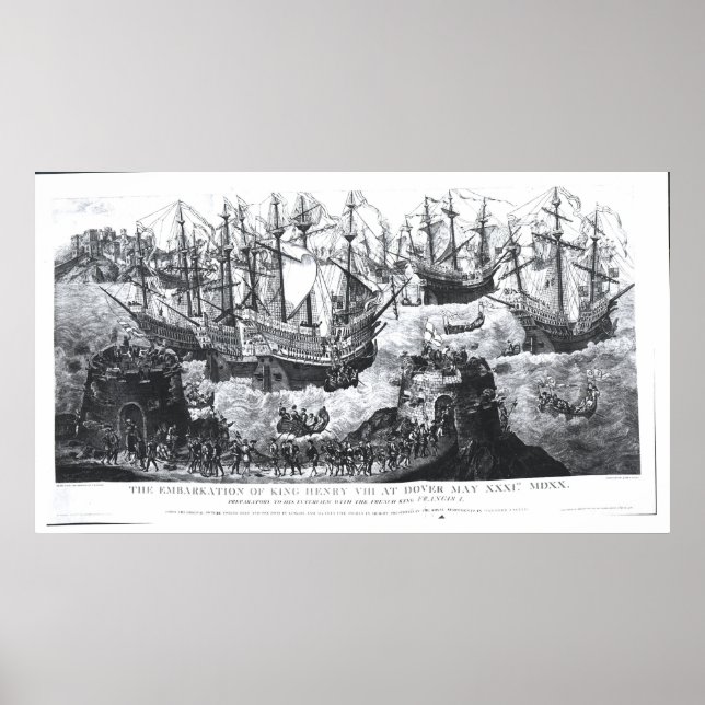 Poster L'embarquement d'Henri VIII à Douvres (Devant)