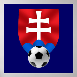 Poster L'emblème de football slovaque pour les Slovaques 