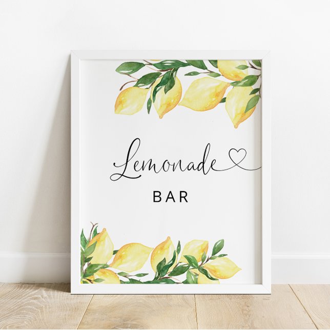 Poster Lemonade Bar Lemon Floral (Créateur téléchargé)