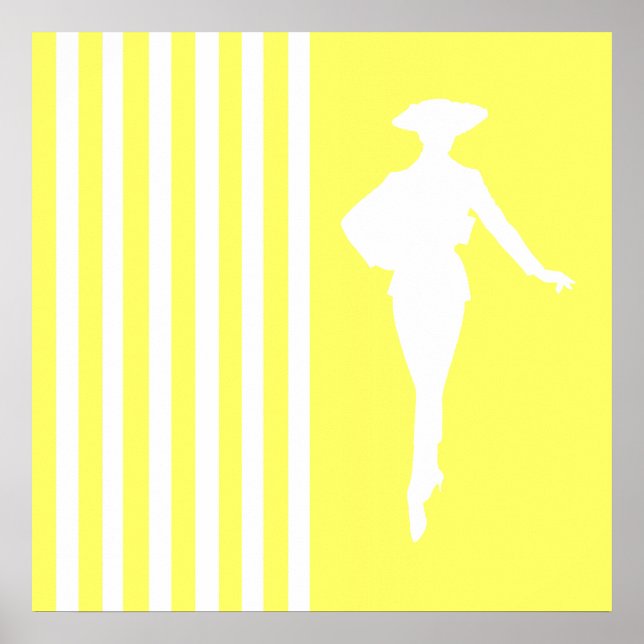 Poster Lemonade Moderne Stripes with Fashion Silhouette (Devant)