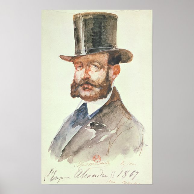 Poster L'empereur Alexandre II aux courses (Devant)