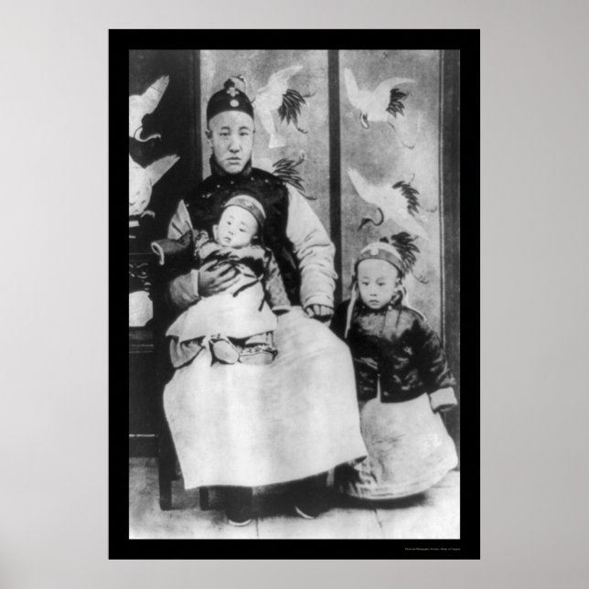 Poster L'empereur chinois Pu Yi avec père et frère 1909 (Devant)