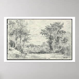 Poster L'entrée dans Gillingham, Dorset (crayon)