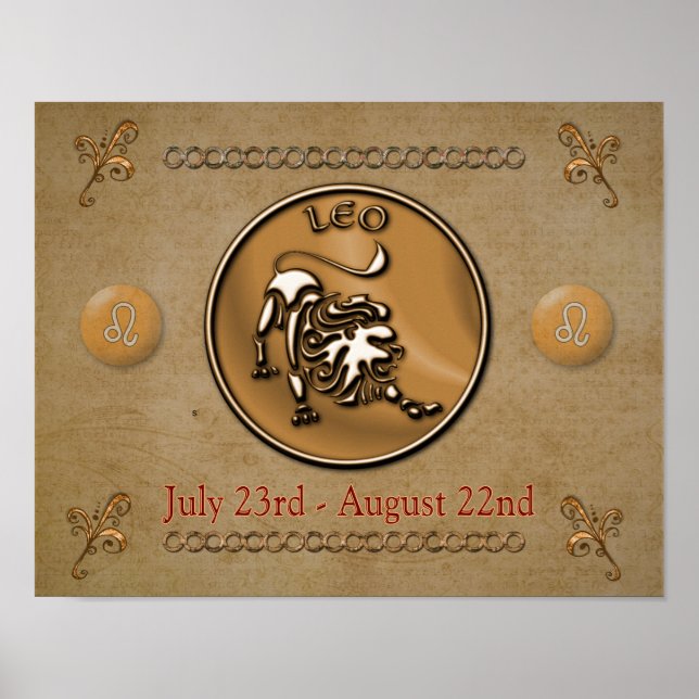 Poster Leo - astrology sign -- art print (Devant)