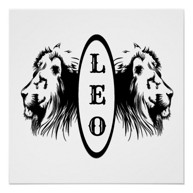 Poster Leo le lion bookended Zodiac (Devant)