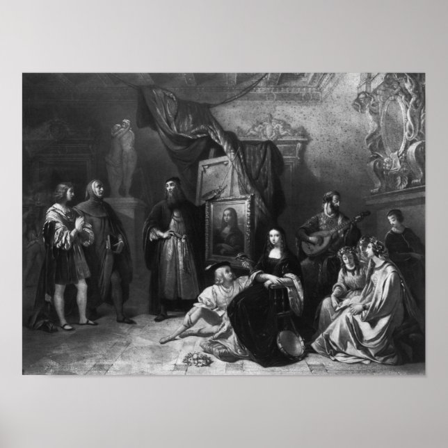 Poster Leonardo da Vinci peint la Gioconda (Devant)