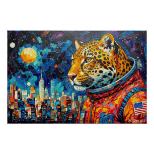 POSTER LÉOPARD ASTRONAUTE - RETOUR À LA MAISON 3