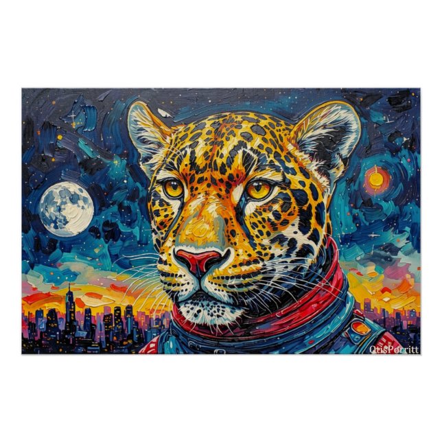 POSTER LÉOPARD ASTRONAUTE - RETOUR À LA MAISON 8 (Devant)