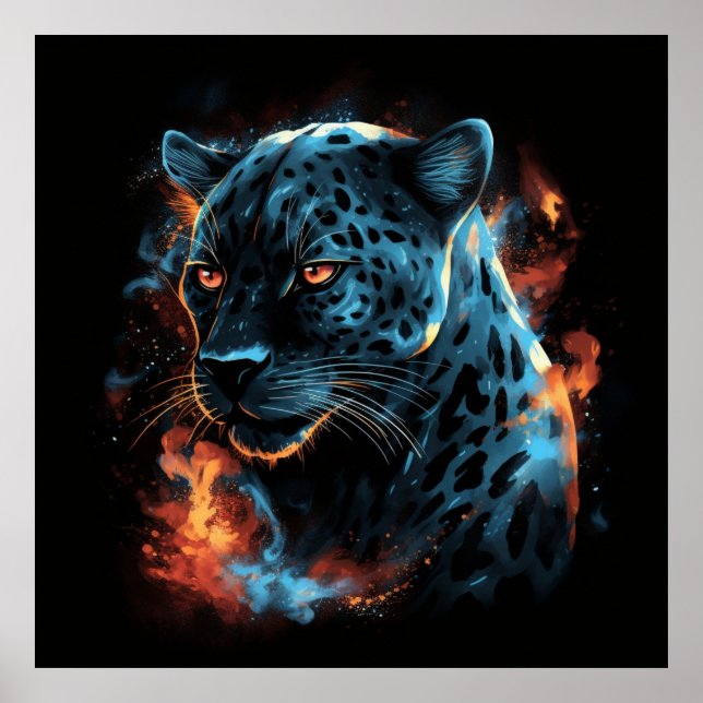 Poster Léopard blanc (Devant)