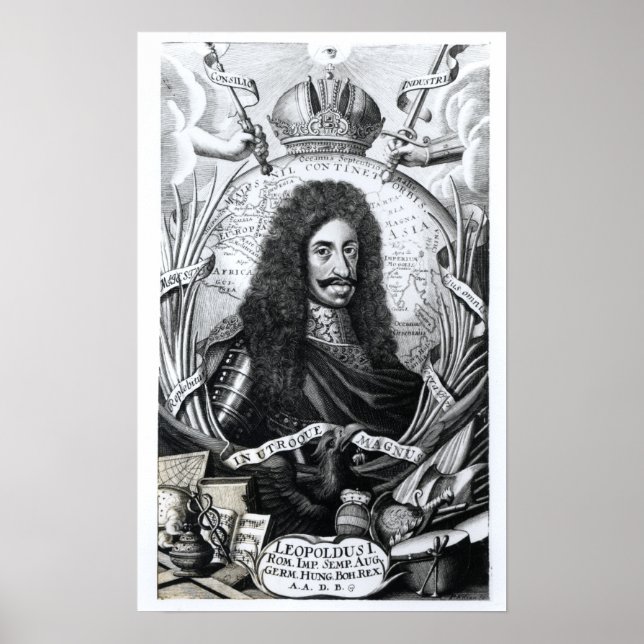 Poster Léopold I, Roi de Hongrie et Saint Romain (Devant)