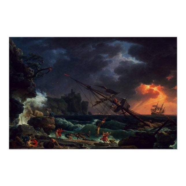 Poster L'épave de Claude Joseph Vernet (Devant)