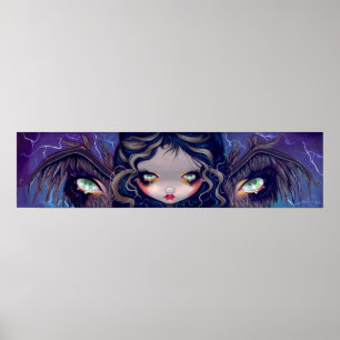 Poster Les ailes ont les yeux grand oeil bas-sourcil Art 