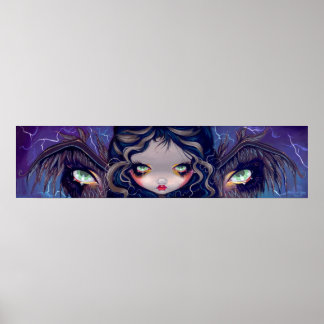 Poster Les ailes ont les yeux grand oeil bas-sourcil Art 