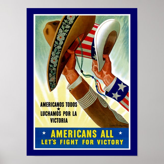 Poster Les Américains tous ~ Luttons pour la victoire (Devant)