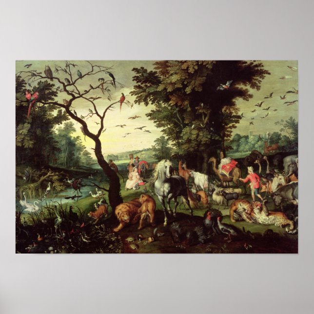 Poster Les animaux entrant dans l'arche de Noé (Devant)