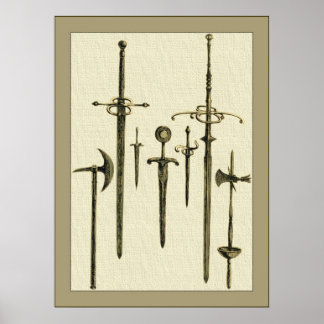 Poster Les armes d'un chevalier