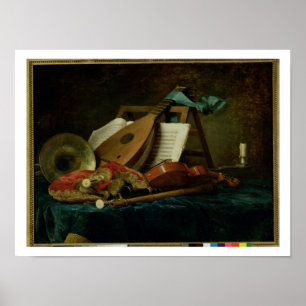 Poster Les attributs de la musique, 1770 (huile sur la