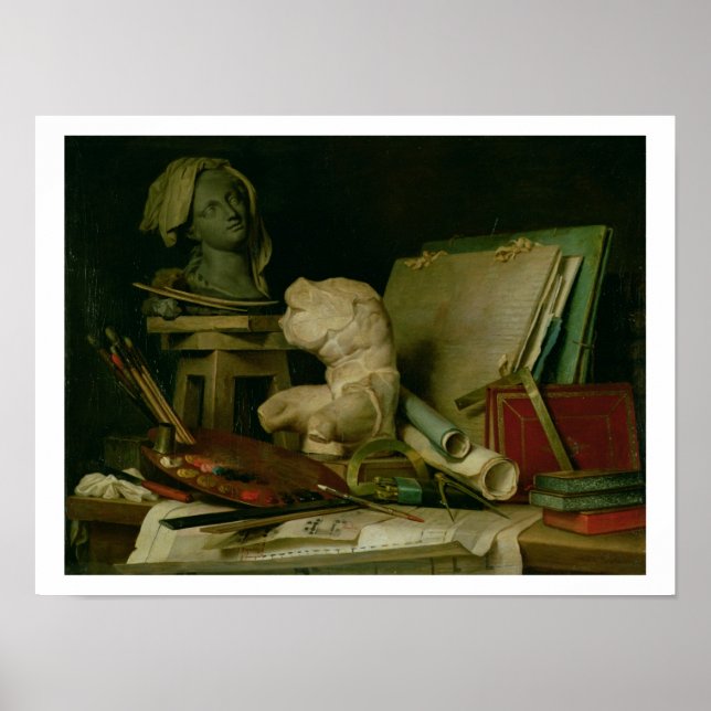 Poster Les attributs des arts, 1769 (huile sur toile) (Devant)