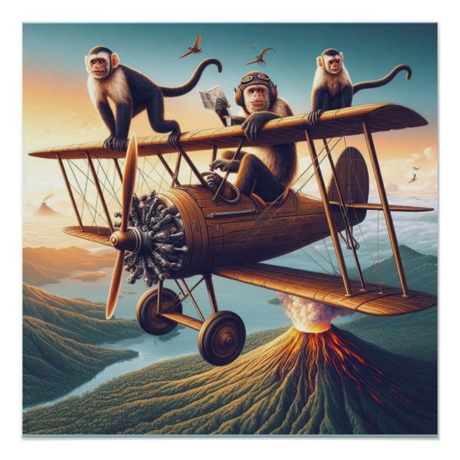 Poster Les aviateurs de singes fantasques à la conquête d (Devant)