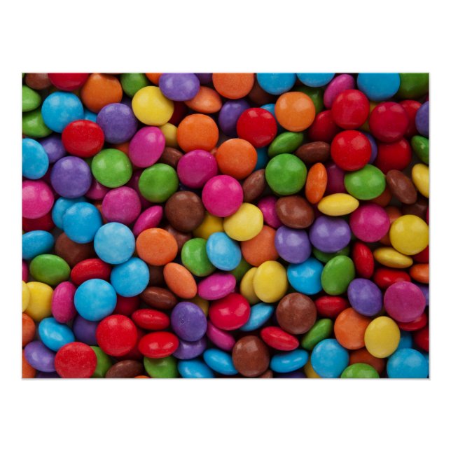 Poster Les bonbons colorés (Devant)