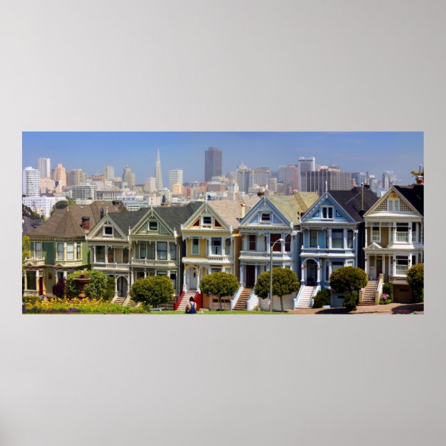 Poster Les célèbres Painted Ladies de San Francisco (Devant)