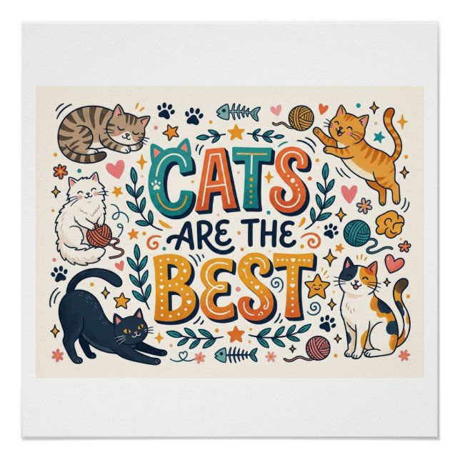 Poster Les chats sont les meilleurs (Devant)