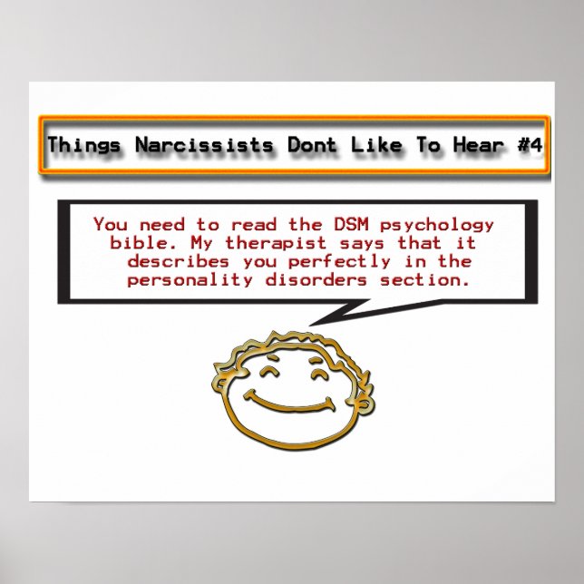 Poster Les choses que les narcissiques n'aiment pas enten (Devant)