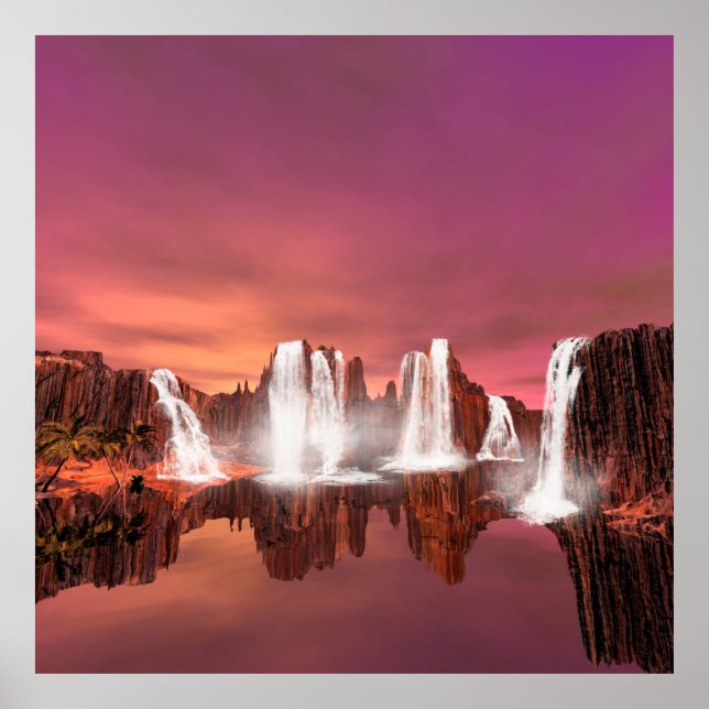 Poster Les chutes d'eau superbes (Devant)