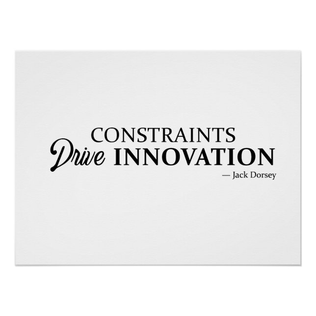 Poster les contraintes poussent à l'innovation (Devant)