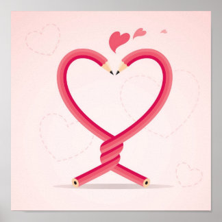 Poster Les crayons amoureux
