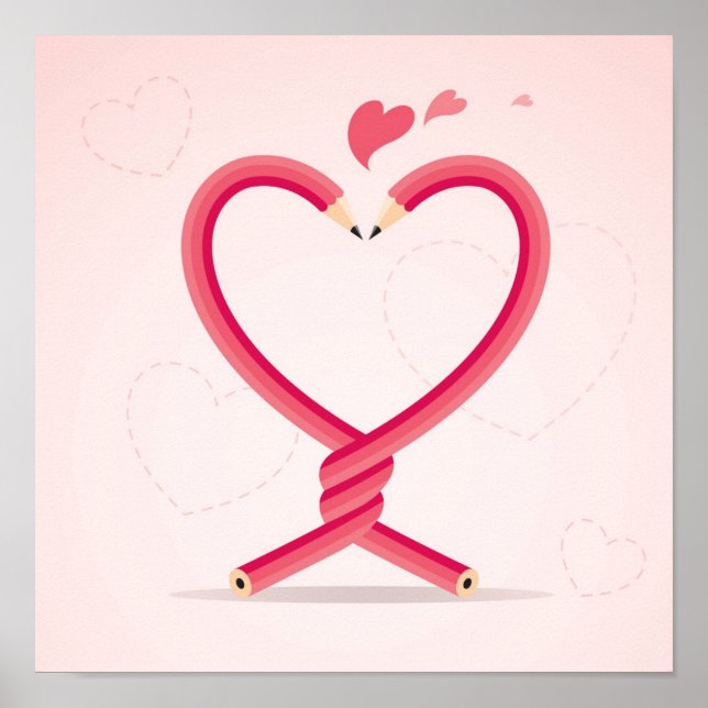 Poster Les crayons amoureux (Devant)