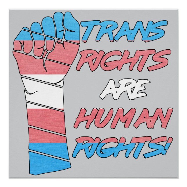Poster Les droits trans sont des droits humains (Devant)