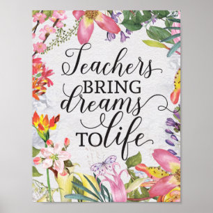 Poster Les enseignants apportent des rêves à la vie cadea