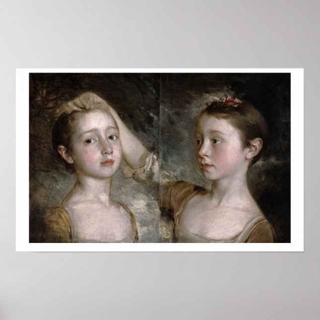 Poster Les filles du peintre Marie et Margaret, vers 1758 (Devant)