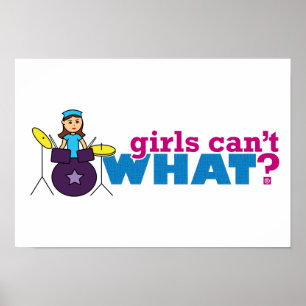 Poster Les filles ne peuvent quoi ? Conception personnal