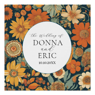 Poster Les fleurs du coucher de soleil : Mariage orange d