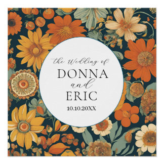 Poster Les fleurs du coucher de soleil : Mariage orange d