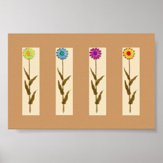 Poster Les Fleurs Rétro