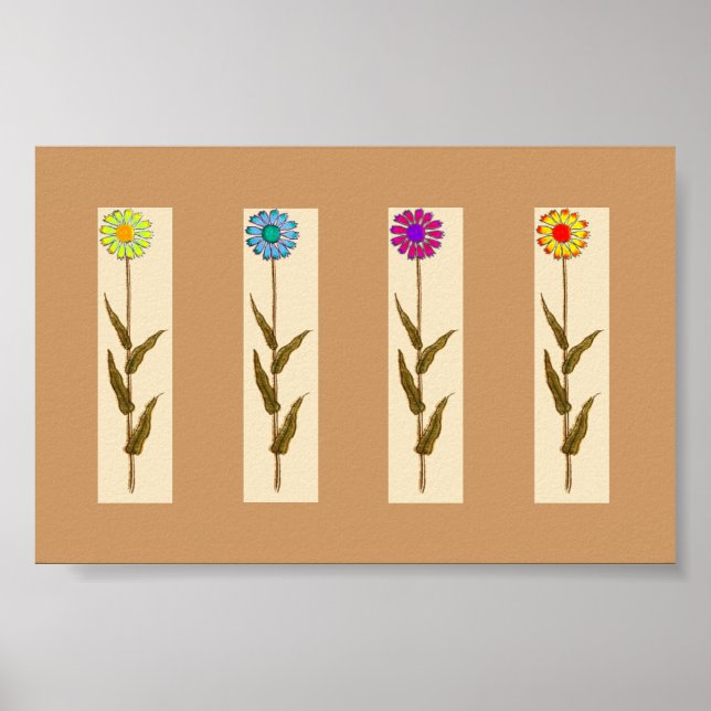 Poster Les Fleurs Rétro (Devant)