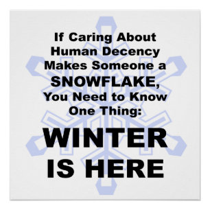 Poster Les flocons de neige libéraux, l'hiver est là