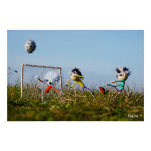 Poster Les Fubby joueurs qui jouent au football.
