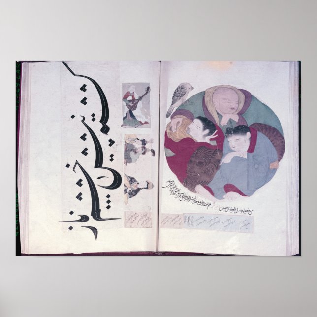 Poster Les gens dorment et calligraphie (Devant)