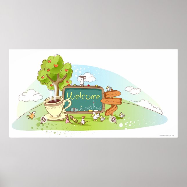 Poster Les gens se relaxer par information signe avec tas (Devant)